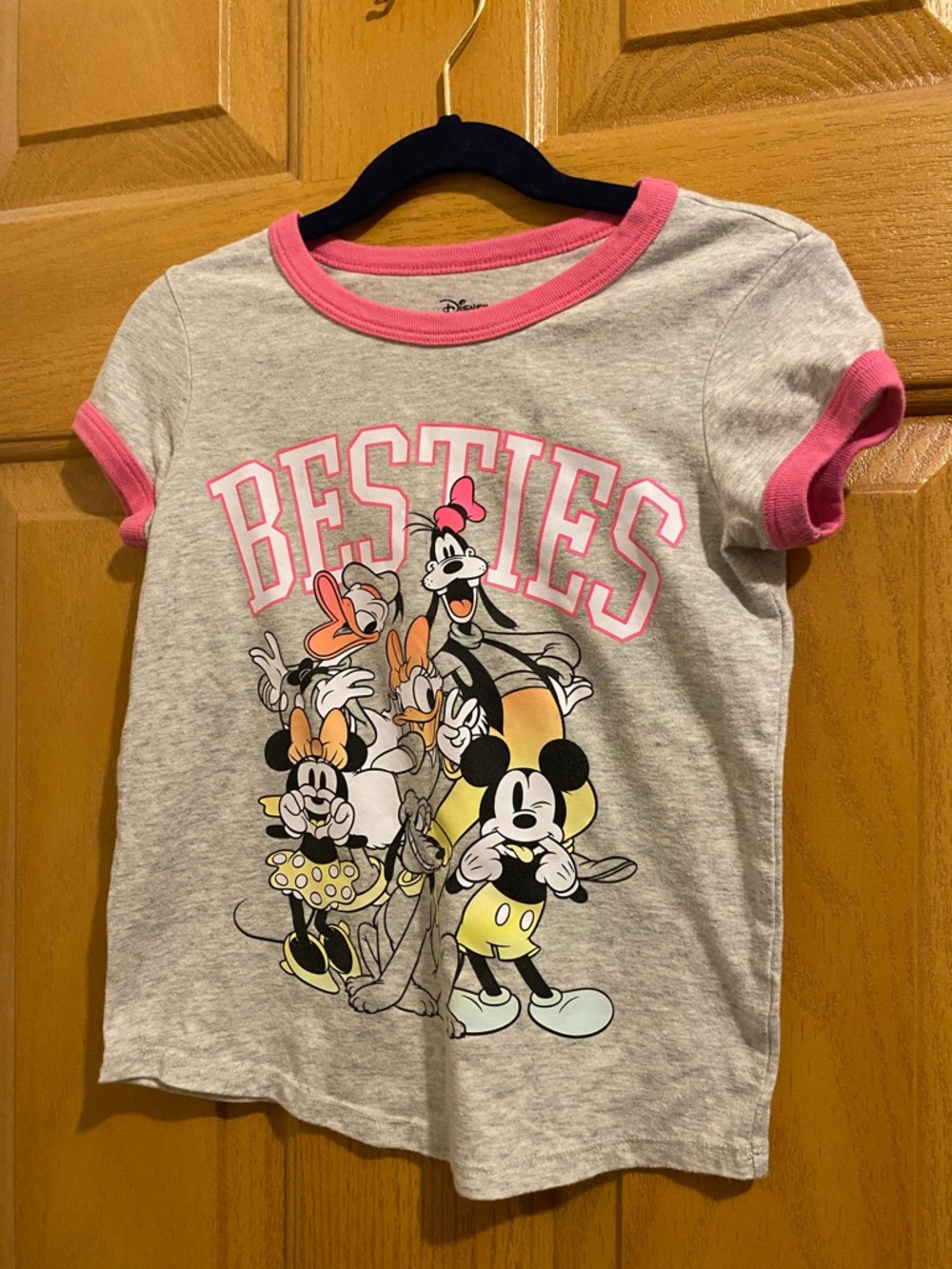 DisneyGrey & Pink 'Besties' Short Sleeve Tee with Classic Characters